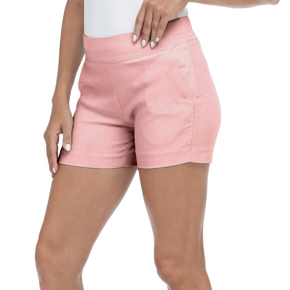 Women's Solid Soft Stretch Pull On Comfy Summer Active Millennium Style Shorts - Picture 5 of 14